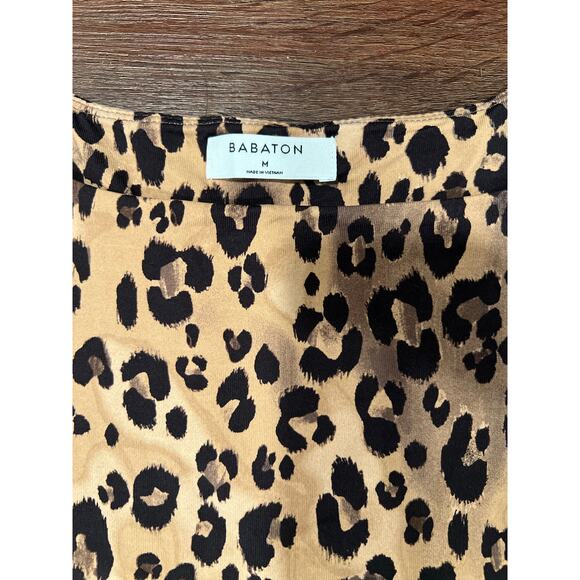 Aritzia Babaton Cheetah One Piece Thong Swimsuit Medium - Picture 2 of 5